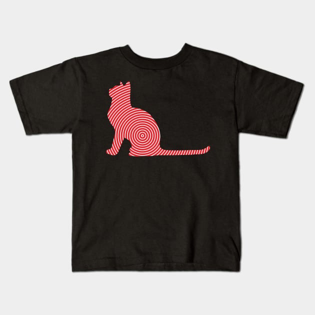 Cat Line Art Kids T-Shirt by CreatenewARTees